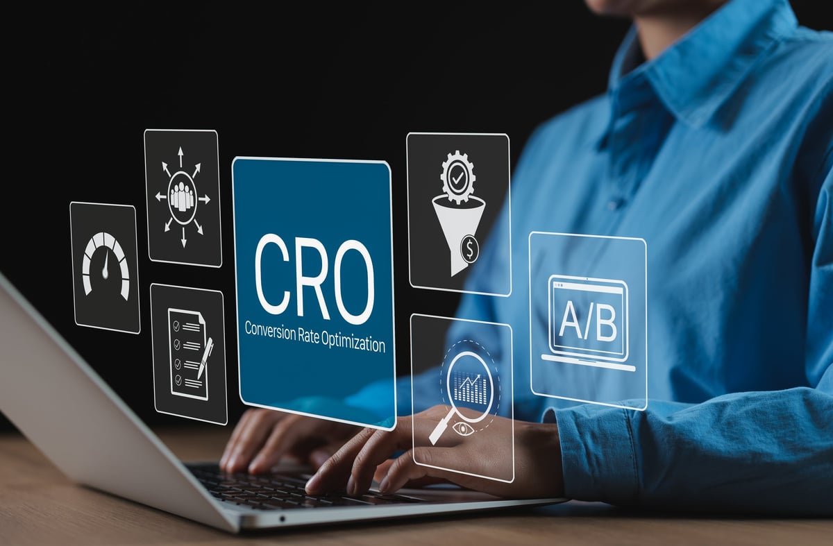 Analytics dashboard showing conversion metrics and funnel performance